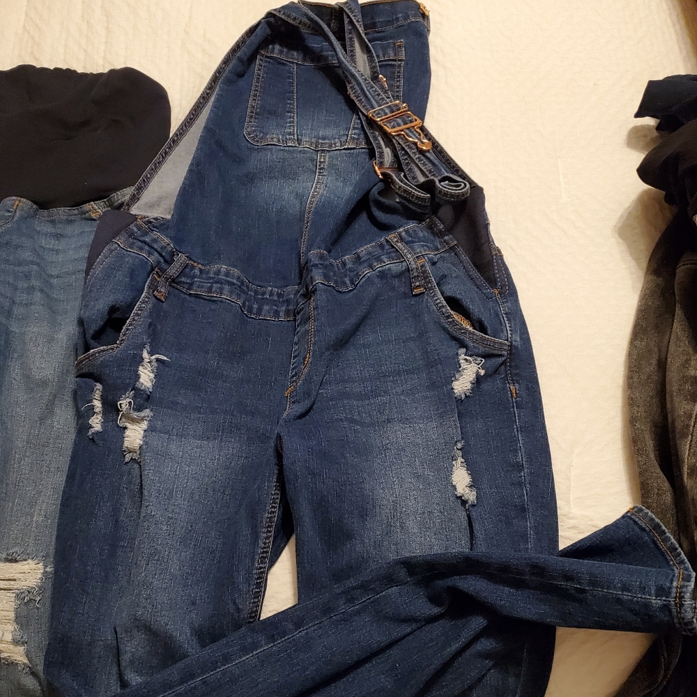 Maternity jean overalls